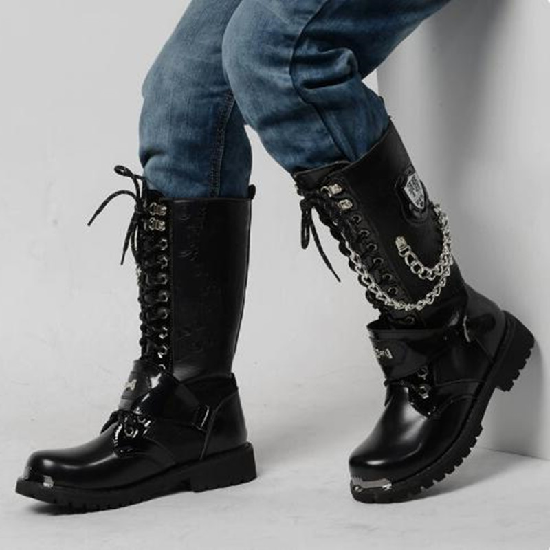 Men Fashion Motorcycle Boots M - огляд і ціна Steel Chain